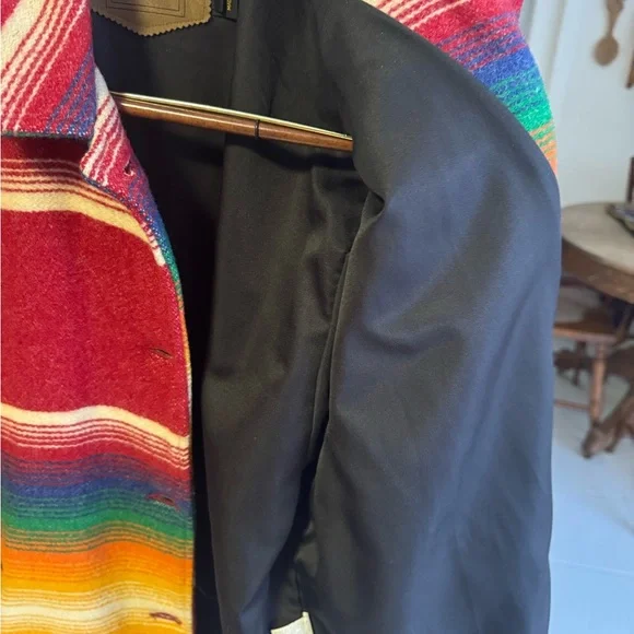 Woolrich wool x-large vintage blanket western 
southwest Aztec striped jacket - Picture 6 of 13